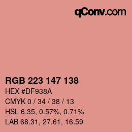 Color code: RGB 223 147 138 | qconv.com