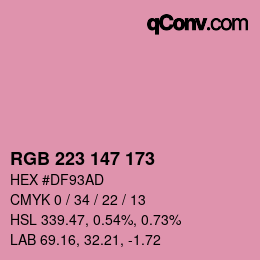 颜色代码: RGB 223 147 173 | qconv.com