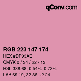 Color code: RGB 223 147 174 | qconv.com