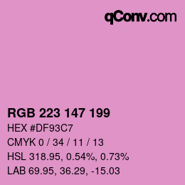 Color code: RGB 223 147 199 | qconv.com