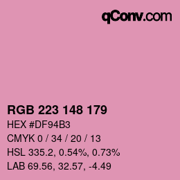 Color code: RGB 223 148 179 | qconv.com
