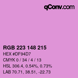 Color code: RGB 223 148 215 | qconv.com