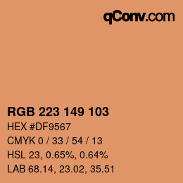 Código de color: RGB 223 149 103 | qconv.com