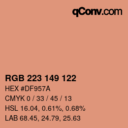 Color code: RGB 223 149 122 | qconv.com