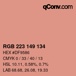 Color code: RGB 223 149 134 | qconv.com