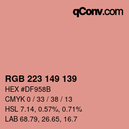 Color code: RGB 223 149 139 | qconv.com