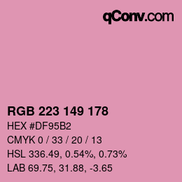 Color code: RGB 223 149 178 | qconv.com