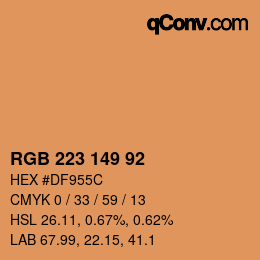 Color code: RGB 223 149 92 | qconv.com