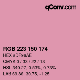 Código de color: RGB 223 150 174 | qconv.com
