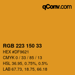 Color code: RGB 223 150 33 | qconv.com