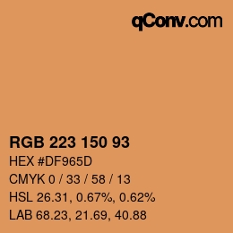 カラーコード: RGB 223 150 93 | qconv.com
