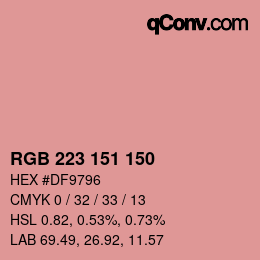 Color code: RGB 223 151 150 | qconv.com