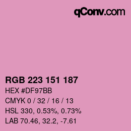 Color code: RGB 223 151 187 | qconv.com