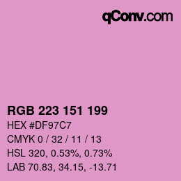Color code: RGB 223 151 199 | qconv.com