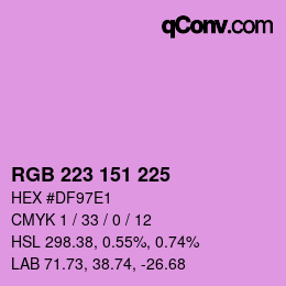Color code: RGB 223 151 225 | qconv.com