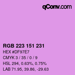 Color code: RGB 223 151 231 | qconv.com