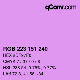Color code: RGB 223 151 240 | qconv.com