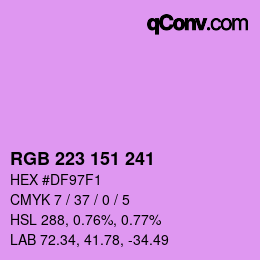 Color code: RGB 223 151 241 | qconv.com