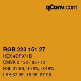 Farbcode: RGB 223 151 27 | qconv.com