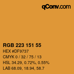 カラーコード: RGB 223 151 55 | qconv.com