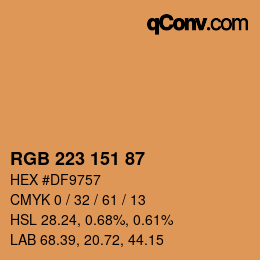 Color code: RGB 223 151 87 | qconv.com