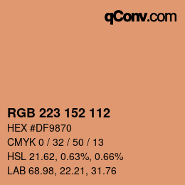 カラーコード: RGB 223 152 112 | qconv.com