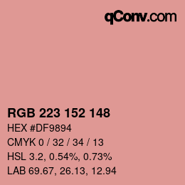 Color code: RGB 223 152 148 | qconv.com
