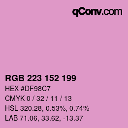 カラーコード: RGB 223 152 199 | qconv.com