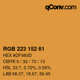 Color code: RGB 223 152 61 | qconv.com