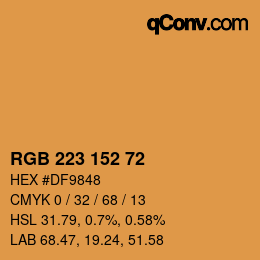 Color code: RGB 223 152 72 | qconv.com