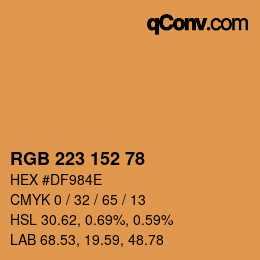 Color code: RGB 223 152 78 | qconv.com