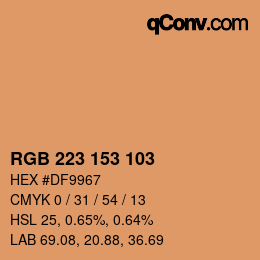 Color code: RGB 223 153 103 | qconv.com
