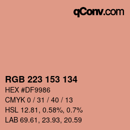 Código de color: RGB 223 153 134 | qconv.com