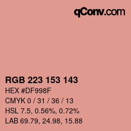Color code: RGB 223 153 143 | qconv.com