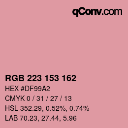 Color code: RGB 223 153 162 | qconv.com