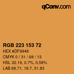 Color code: RGB 223 153 72 | qconv.com
