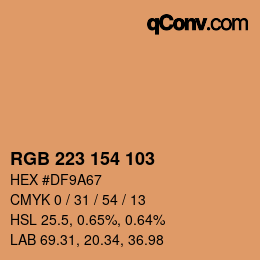 Color code: RGB 223 154 103 | qconv.com