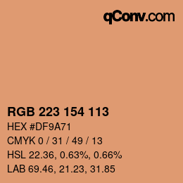 Color code: RGB 223 154 113 | qconv.com