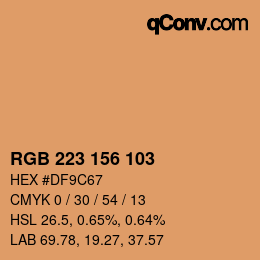 Color code: RGB 223 156 103 | qconv.com