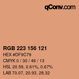 颜色代码: RGB 223 156 121 | qconv.com