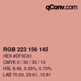Color code: RGB 223 156 145 | qconv.com