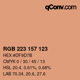 カラーコード: RGB 223 157 123 | qconv.com