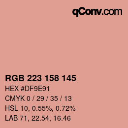 颜色代码: RGB 223 158 145 | qconv.com