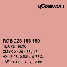 Código de color: RGB 223 158 150 | qconv.com