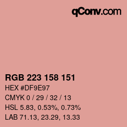 カラーコード: RGB 223 158 151 | qconv.com