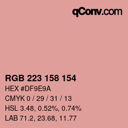 カラーコード: RGB 223 158 154 | qconv.com