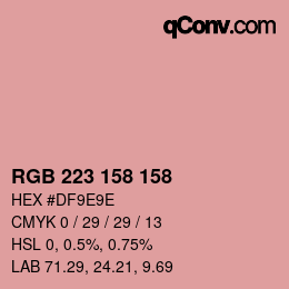 Color code: RGB 223 158 158 | qconv.com
