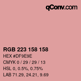 Color code: RGB 223 158 158 | qconv.com