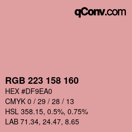 カラーコード: RGB 223 158 160 | qconv.com