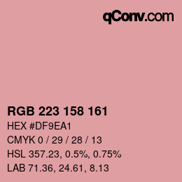 カラーコード: RGB 223 158 161 | qconv.com